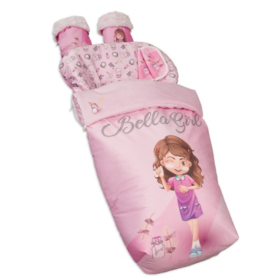 Saco Silla Impermeable con Manoplas y Cubre Arnés Beauty Girl of Babyline Saco Silla Impermeable con Manoplas y Cubre Arnés Beauty Girl