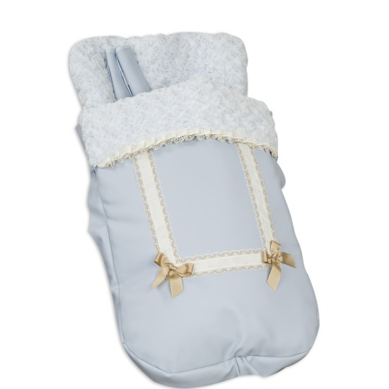 Saco Silla con Cubre Arnés Leather Celeste of Babyline Saco Silla con Cubre Arnés Leather Celeste