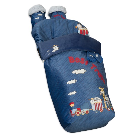 Saco Silla Impermeable con Manoplas y Cubre Arnés Train of Babyline Saco Silla Impermeable con Manoplas y Cubre Arnés Train