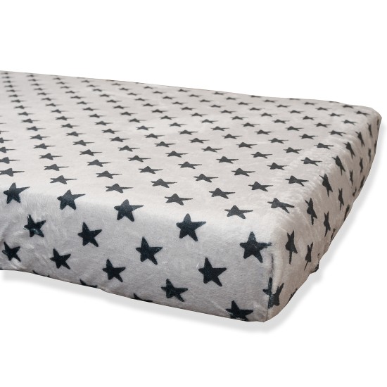 Bajera Coralina Gris Estrellas Negras Minicuna 70x50 Bajera Coralina Gris Estrellas Negras Minicuna 70x50