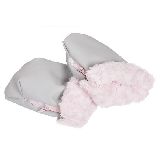 Manoplas Paseo Polipiel Gris/rosa of Babyline Manoplas Paseo Polipiel Gris/rosa