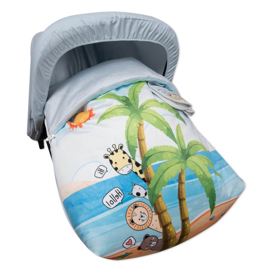 Saco Grupo 0 Impermeable con Capota y Cubre Arnés Beach of Babyline Saco Grupo 0 Impermeable con Capota y Cubre Arnés Beach