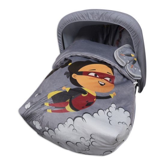 Saco Grupo 0 Impermeable con Capota y Cubre Arnés Héroe Chica of Babyline Saco Grupo 0 Impermeable con Capota y Cubre Arnés Héroe Chica