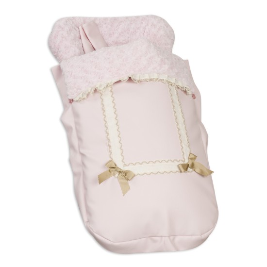 Saco Silla con Cubre Arnés Leather Rosa de Babyline