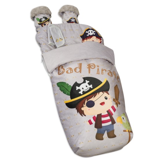 Saco Silla Impermeable con Manoplas y Cubre Arnés Bad Pirate of Babyline Saco Silla Impermeable con Manoplas y Cubre Arnés Bad Pirate
