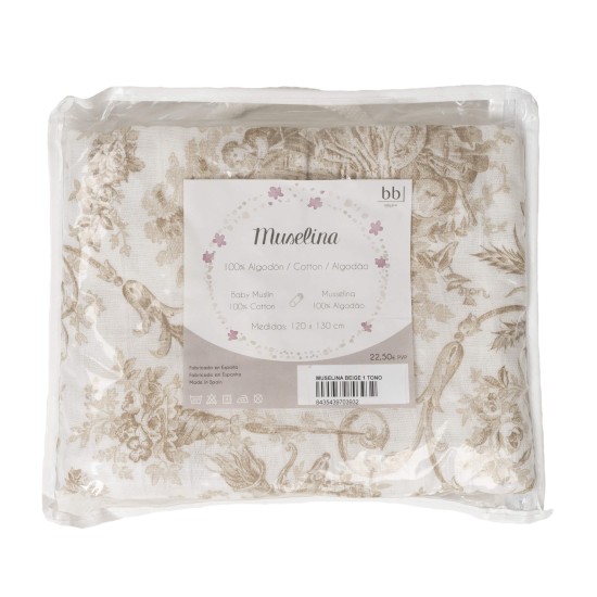Muselina de bebé color Beige of Babyline Muselina de bebé color Beige