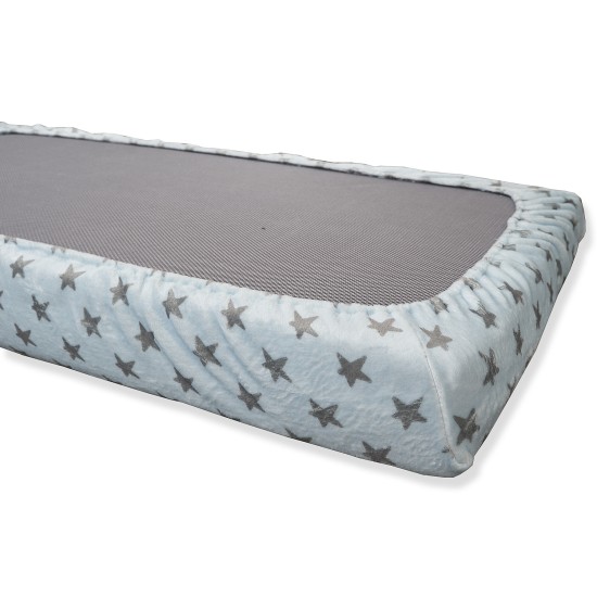 Bajera Coralina Celeste Estrellas Gris Cuna 60x120 Bajera Coralina Celeste Estrellas Gris Cuna 60x120