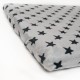 Coraline Gray Fitted Sheet Black Stars Mini Crib 70x50